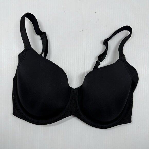 Felina Marvelous Black T-Shirt Bra Side Smoothing Underwire 34DD Seamless - Picture 7 of 8